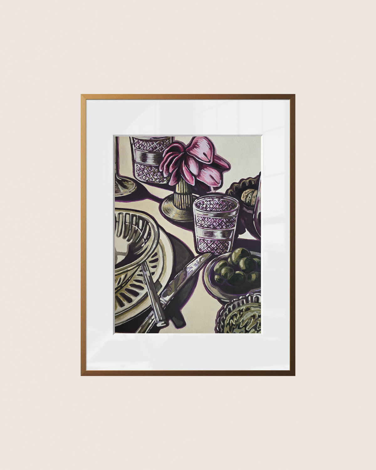 "Your Entrees Will Be Out Shortly" Original Gouache Painting